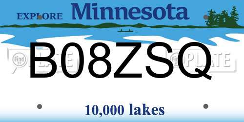 B08ZSQ Minnesota License Plate
