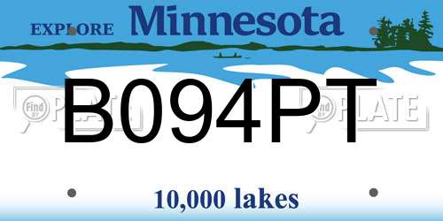 B094PT Minnesota License Plate