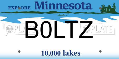 B0LTZ Minnesota License Plate