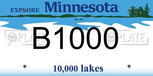 B1000 Minnesota License Plate