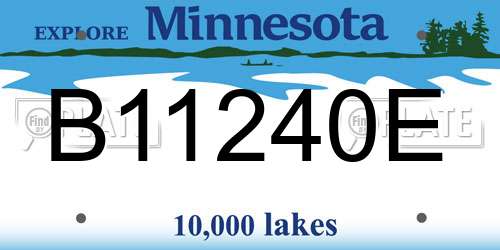 B11240E Minnesota License Plate