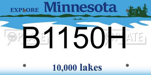 B1150H Minnesota License Plate