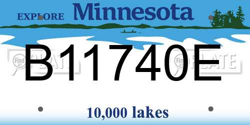 B11740E Minnesota License Plate