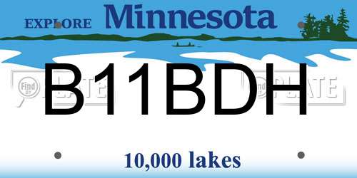 B11BDH Minnesota License Plate