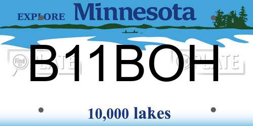 B11BOH Minnesota License Plate