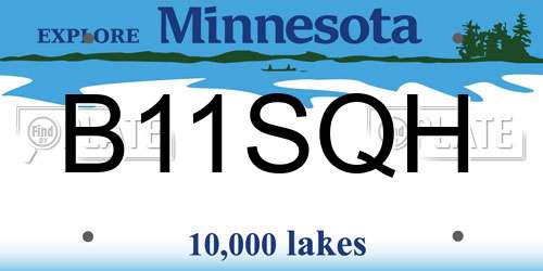 B11SQH Minnesota License Plate