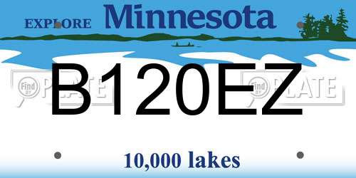 B120EZ Minnesota License Plate