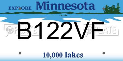 B122VF Minnesota License Plate