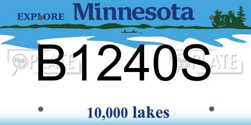B1240S Minnesota License Plate