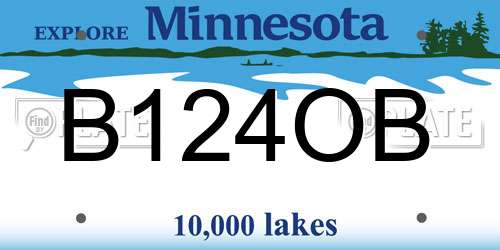 B124OB Minnesota License Plate