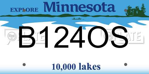 B124OS Minnesota License Plate