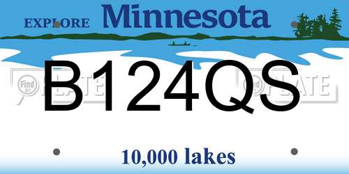 B124QS Minnesota License Plate