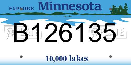 B126135 Minnesota License Plate