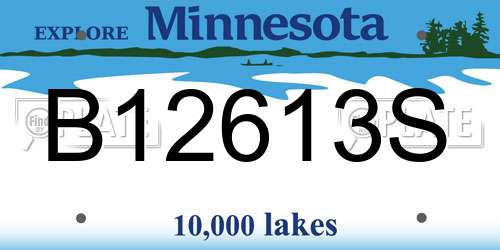 B12613S Minnesota License Plate