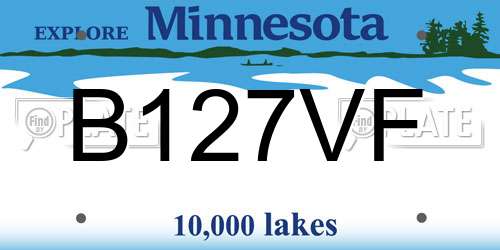 B127VF Minnesota License Plate