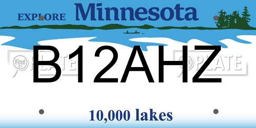 B12AHZ Minnesota License Plate