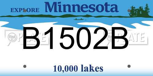 B1502B Minnesota License Plate
