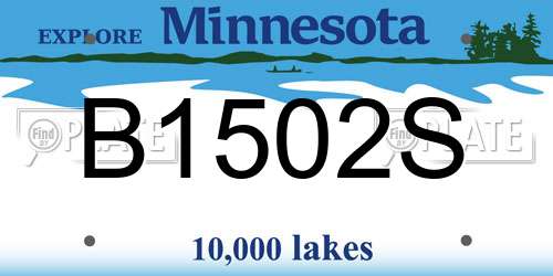 B1502S Minnesota License Plate