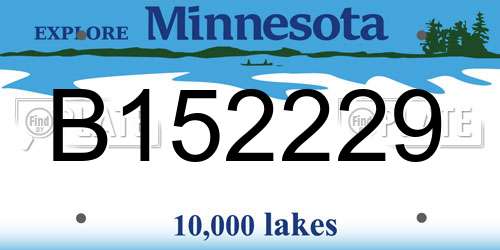 B152229 Minnesota License Plate