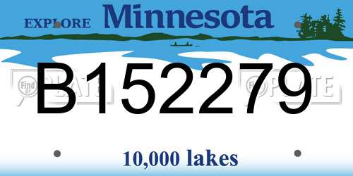 B152279 Minnesota License Plate