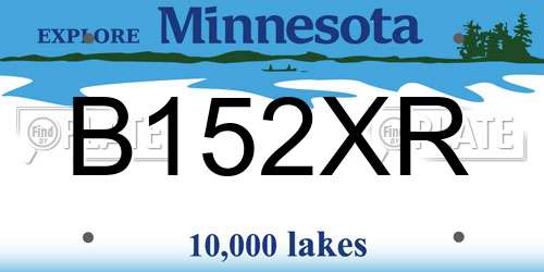 B152XR Minnesota License Plate
