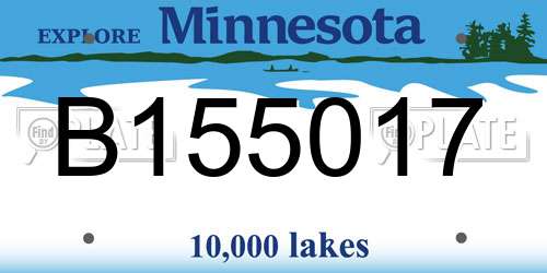 B155017 Minnesota License Plate