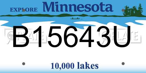 B15643U Minnesota License Plate
