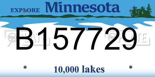 B157729 Minnesota License Plate