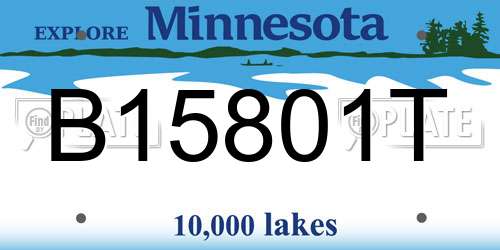 B15801T Minnesota License Plate