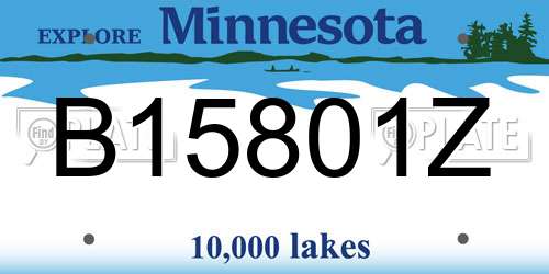 B15801Z Minnesota License Plate