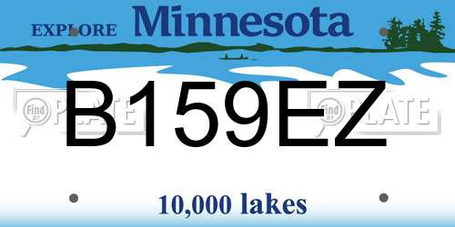 B159EZ Minnesota License Plate