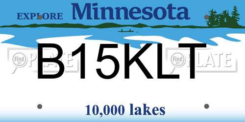 B15KLT Minnesota License Plate