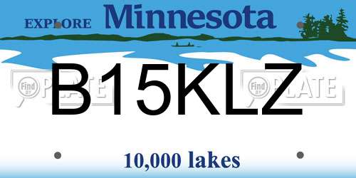 B15KLZ Minnesota License Plate