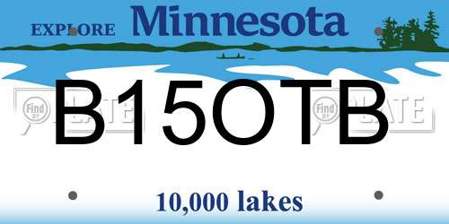 B15OTB Minnesota License Plate