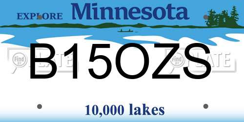 B15OZS Minnesota License Plate