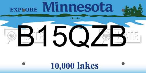 B15QZB Minnesota License Plate