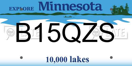 B15QZS Minnesota License Plate