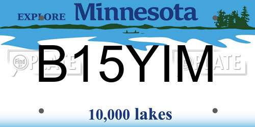 B15YIM Minnesota License Plate
