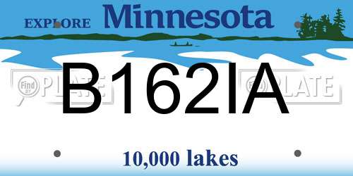 B162IA Minnesota License Plate