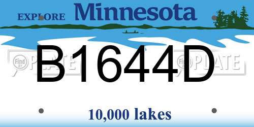 B1644D Minnesota License Plate