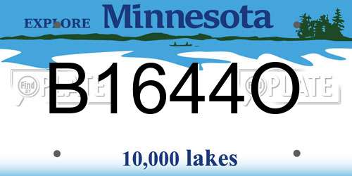 B1644O Minnesota License Plate