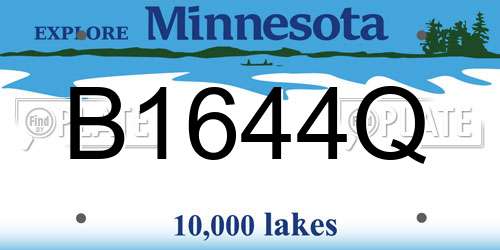 B1644Q Minnesota License Plate
