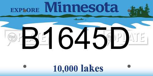 B1645D Minnesota License Plate