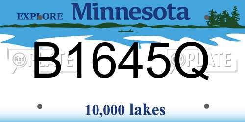 B1645Q Minnesota License Plate