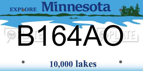 B164AO Minnesota License Plate