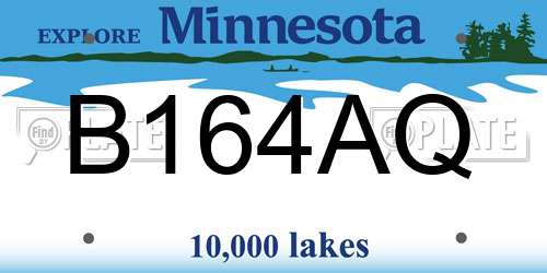 B164AQ Minnesota License Plate