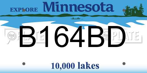 B164BD Minnesota License Plate