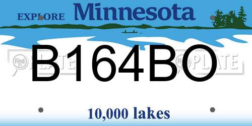 B164BO Minnesota License Plate