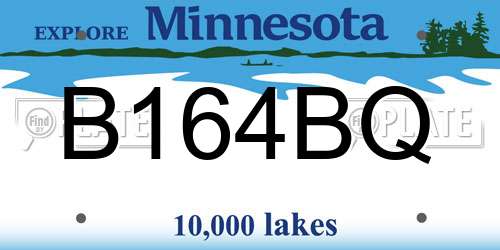 B164BQ Minnesota License Plate