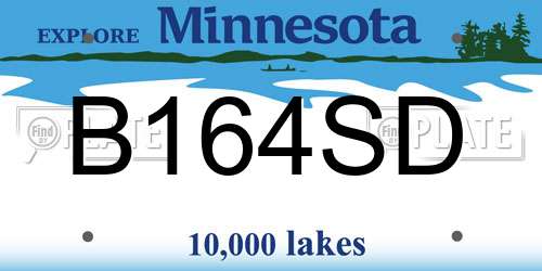 B164SD Minnesota License Plate